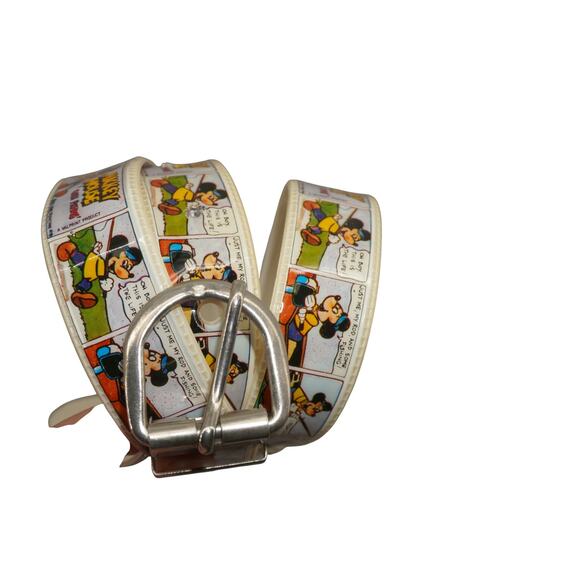 Vintage Disney Mickey Mouse Comic Strip Belt Kids / Youth 1980s Valprint PVC - Picture 1 of 12